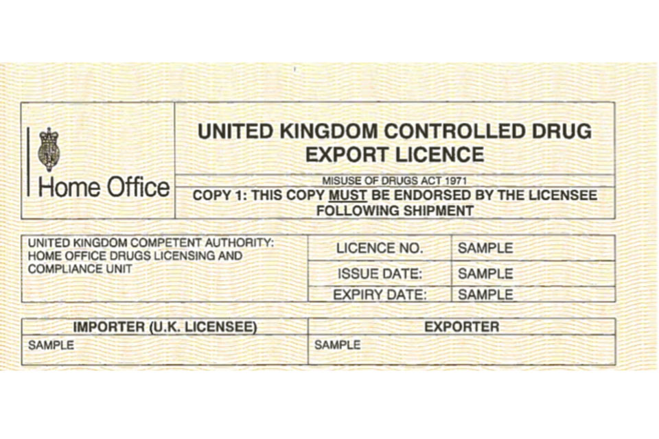 Controlled drug licence.