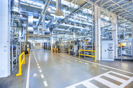 the interior of a industrial building